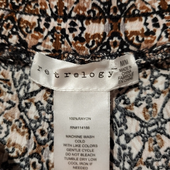 Retrllogy - Patterned Black and Brown Women's Shorts - Picture 2 of 3